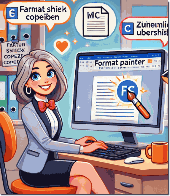 In Microsoft Word Format bertragen verwenden, um Formatierungen zu kopieren!